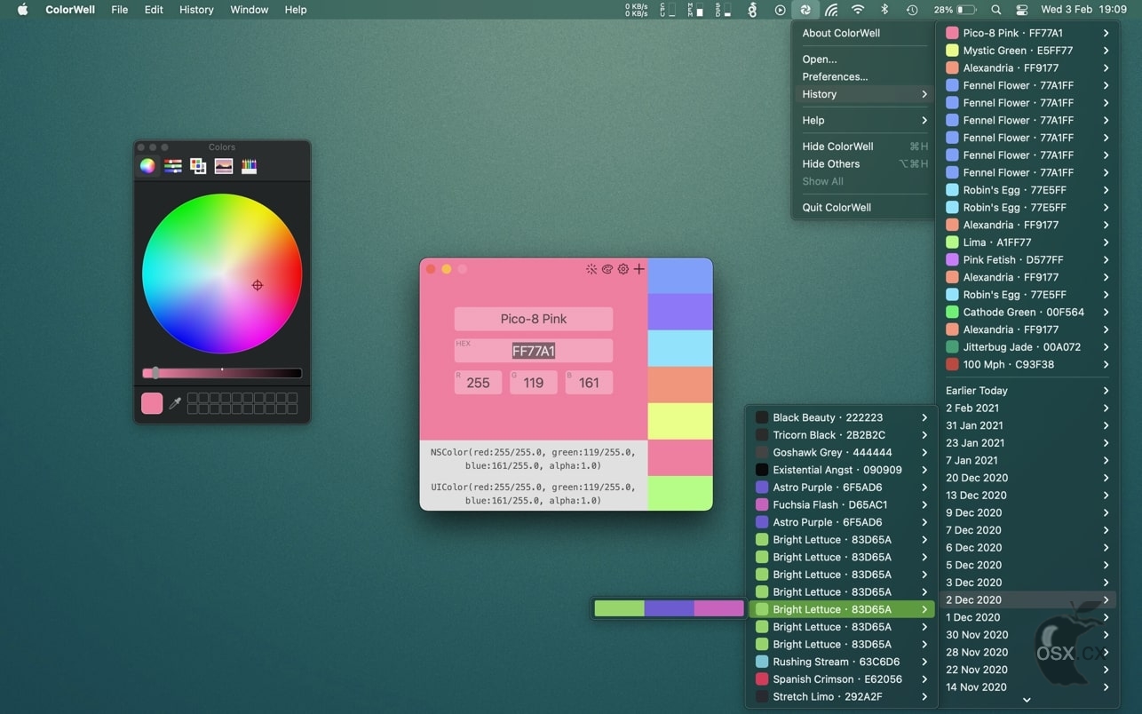 ColorWell For Mac v7.8 强大的调色板软件