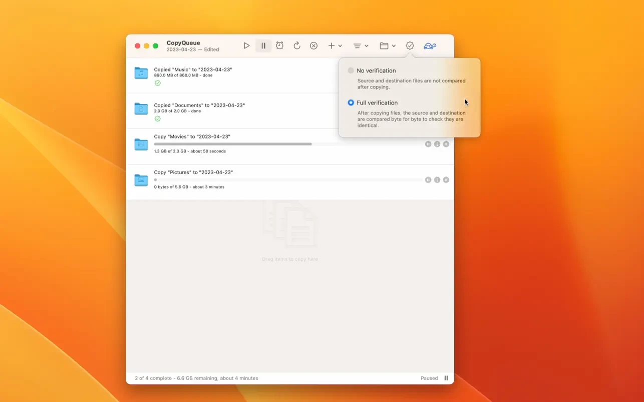 CopyQueue For Mac v3.1 专业的文件传输管理工具