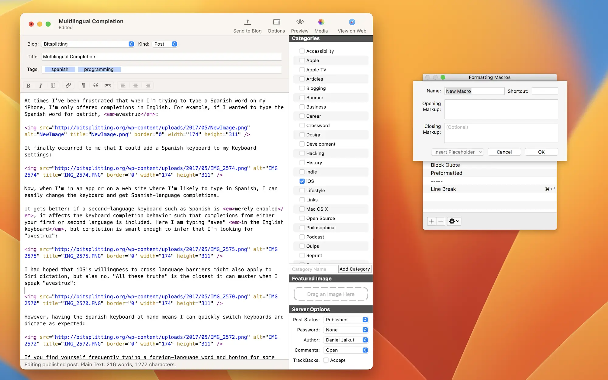 MarsEdit For Mac v5.3.2 专业的网络写作博客编辑工具