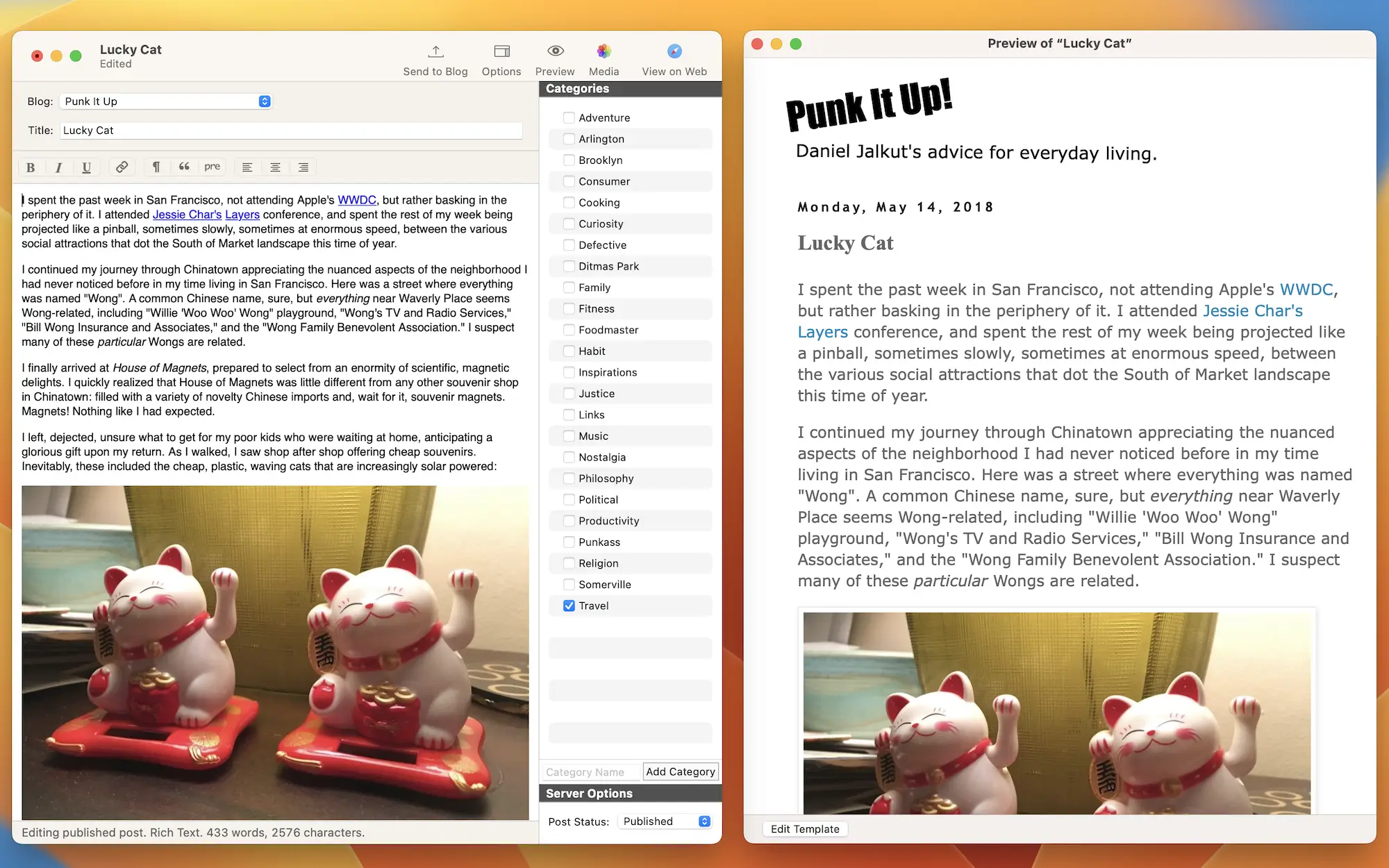MarsEdit For Mac v5.3.2 专业的网络写作博客编辑工具
