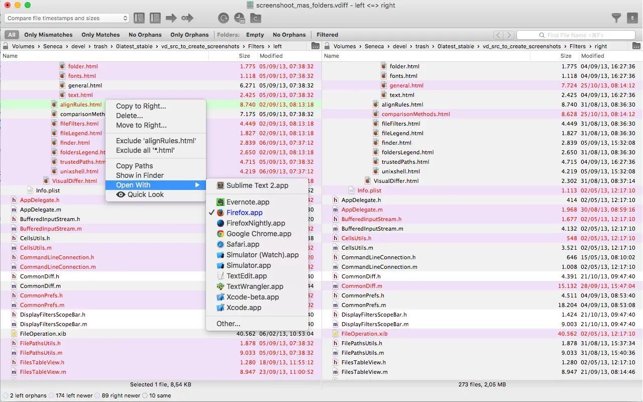 VisualDiffer For Mac v1.8.10 多文件夹文件对比比较工具