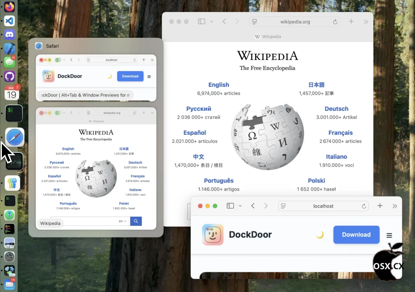 DockDoor For Mac v1.27 类似Alt+Tab键功能的辅助软件