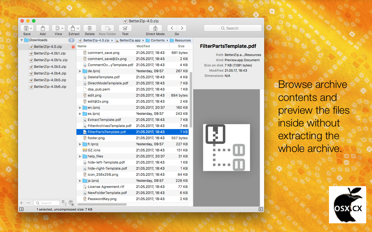 BetterZip For Mac v6.0 实用的macOS压缩解压软件