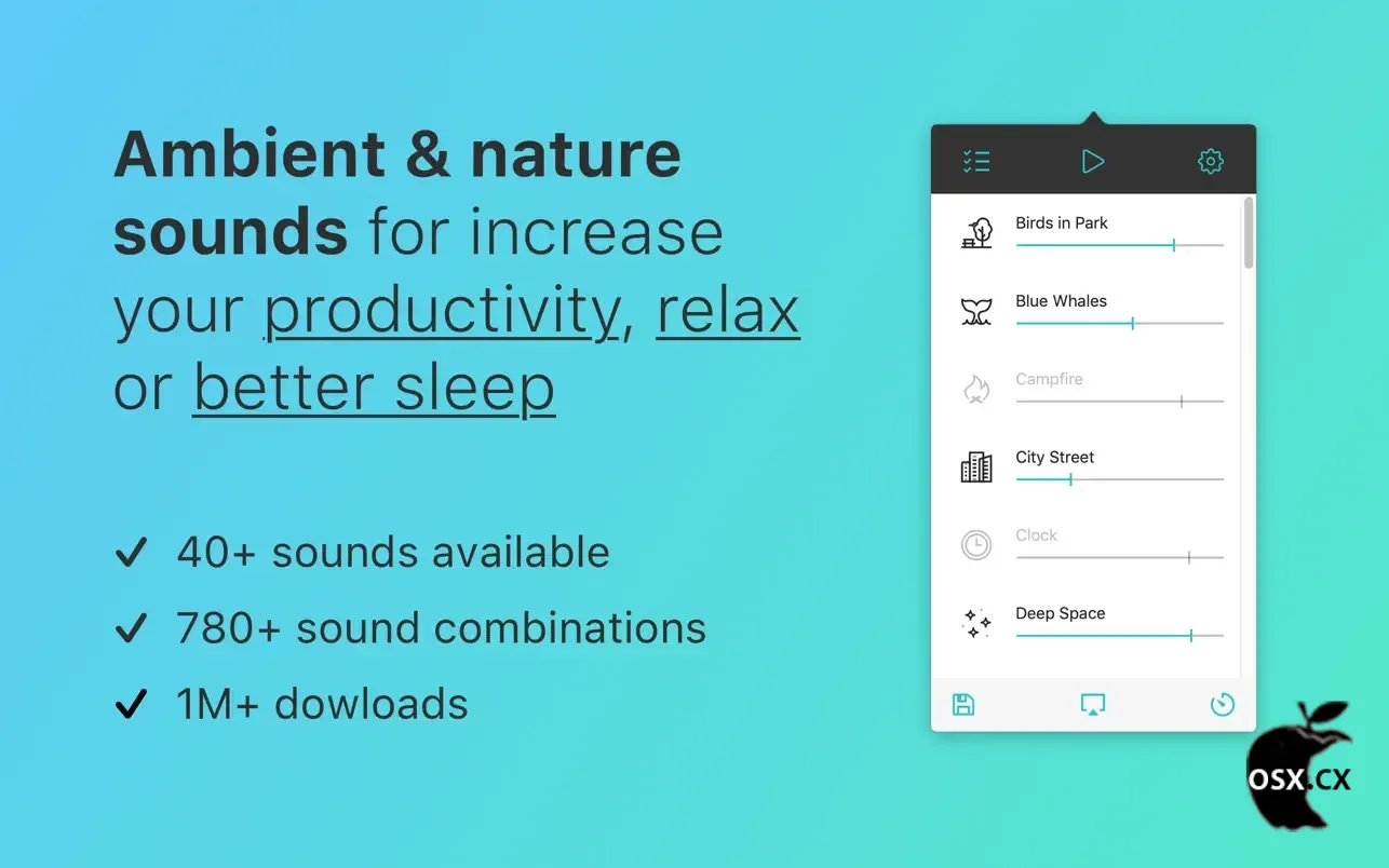 Noizio For Mac v2.2.3 macOS白噪音环境声音软件
